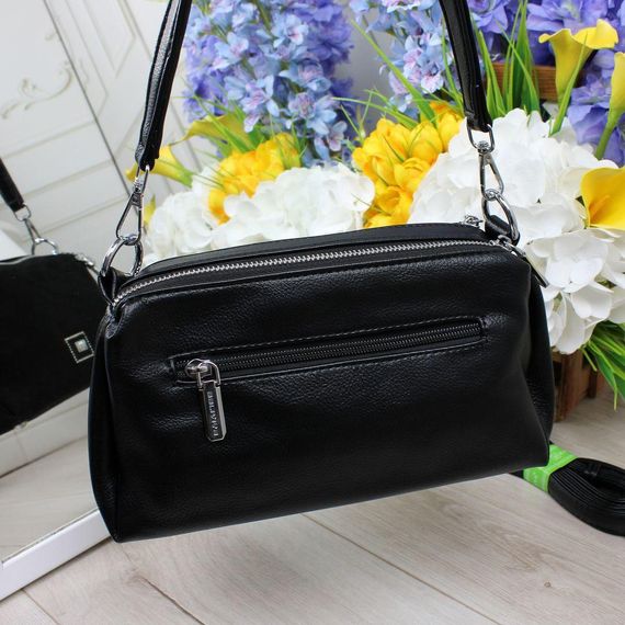 Маленька замшева сумочка крос-боді через плече Чорна Замшева | Зображення 2