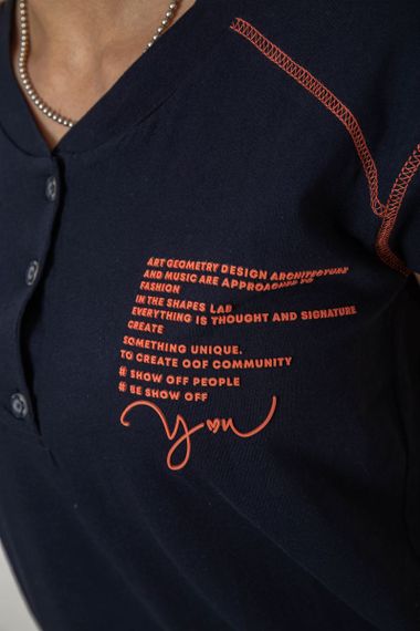 Пижама женская с принтом, цвет синий, 243R0004-P10 | Зображення 5