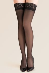 Чулки Gabriella Calze Lycra 15 den с кружевом 9 см Черный 1/2
