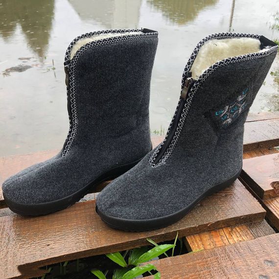 Бабуши женские домашние 39р, Валенки шитые, Бурки бабуши женские войлок бурки XZ-27 | Зображення 1