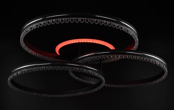 Люстра світлодіодна стельова LED світильник для квартири на стелю лед з пультом 26539 Чорний 17х81х81 см. | Зображення 5