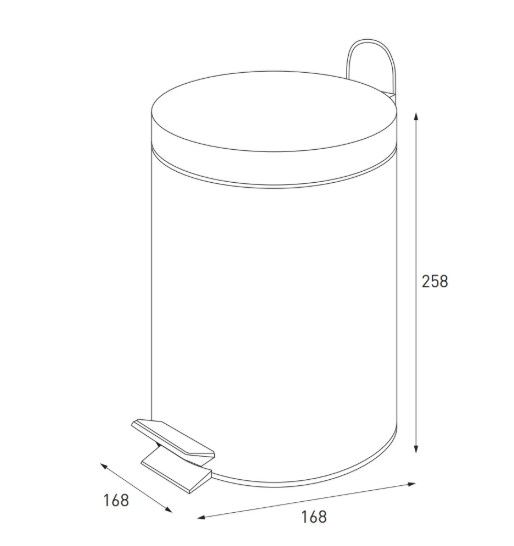Відро для сміття кругле Zerix Solo-TC0103 Black 3 л чорне (ZX5896) | Зображення 1