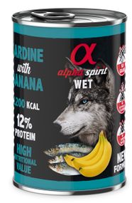 Корм Alpha Spirit Sardine with Banana влажный с сардиной для взрослых собак 400 гр