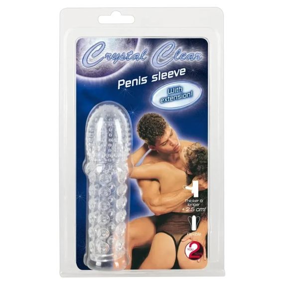 Рельєфна насадка на член You2Toys Crystal Skin Verlangerung із закритою головкою, прозора sexstyle | Зображення 2