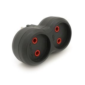 Розетка двойника без заземления A202В,2Р,10А Black,Q15
