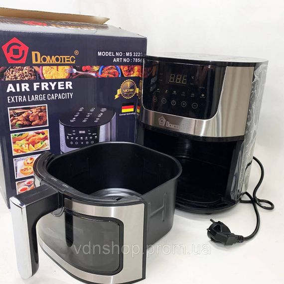 Аэрофритюрница электрическая для дома Domotec MS-3221 3500 Вт 7 л, Безмасляная фритюрница электрическая WL-21 | Зображення 9