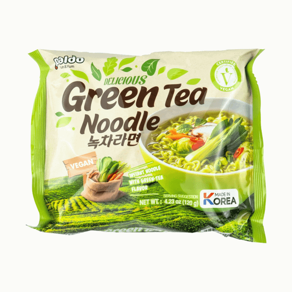 Корейська локшина-суп вегетаріанська  зі зеленим чаєм Green Tea 120г Paldo 648436310425