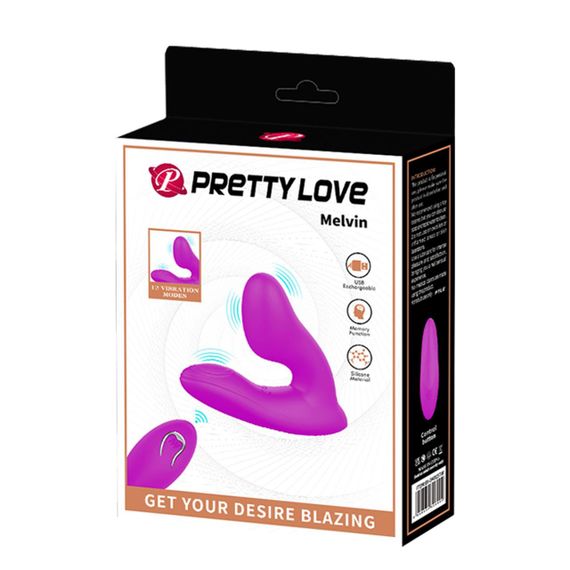 Вібромасажер PRETTY LOVE - Melvin, 12 vibration functions Memory function Wireless remote control Sex Aura | Зображення 1