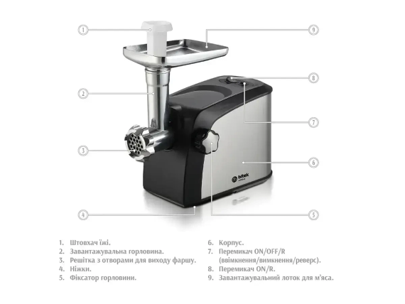 Мясорубка электрическая 4200Вт BITEK BT-3700 | Зображення 4