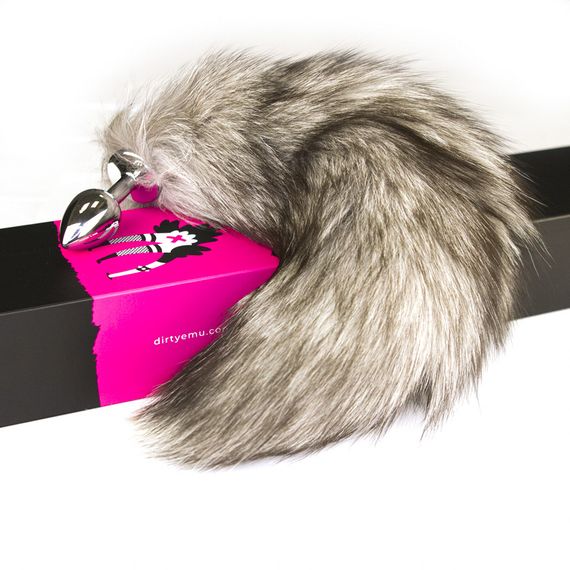 Анальная пробка-хвостик BLACK AND WHITE цвет черно-белый S sexstyle