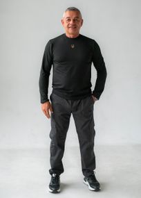 Костюм зі штанів карго та лонгсліва (чорний)