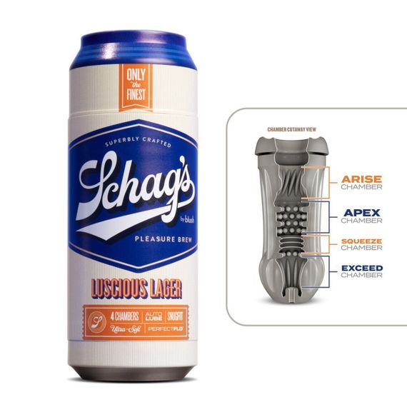 Мастурбатор – банка пива Blush Schag's Luscious Lager Masturbator Frosted, самозмащуваний, вакуум | Зображення 1