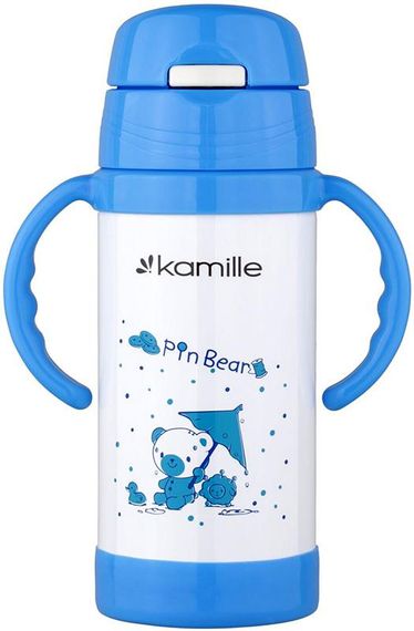 Термос дитячий Kamille "Зоопарк" 350мл з двома ручками | Зображення 1