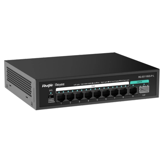 Ruijie Reyee RG-ES110GS-P-L PoE Комутатор 10 портів некерований | Зображення 1