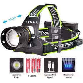 Потужний акумуляторний налобний ліхтарик, Ліхтар на лоб для риболовлі Police, Ліхтарик на лоб NQ-45