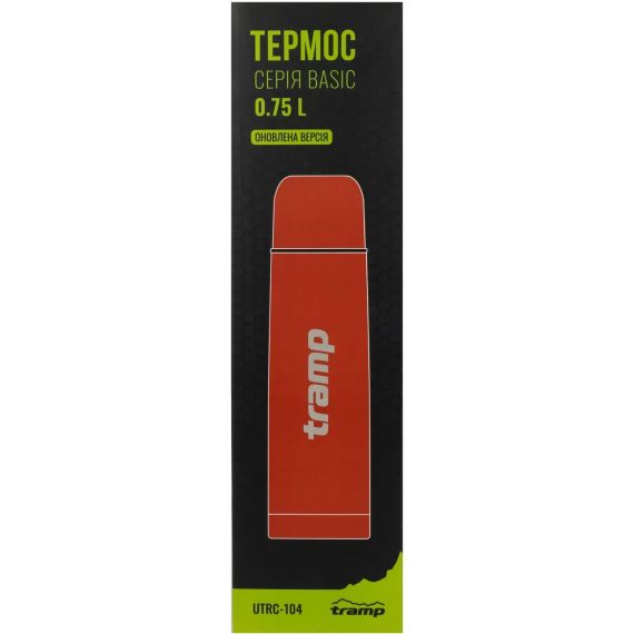 Військовий термос сталевий Червоний Tramp Basic 0,75 л Термос для гарячих напоїв Похідний термос для кави та чаю | Зображення 2