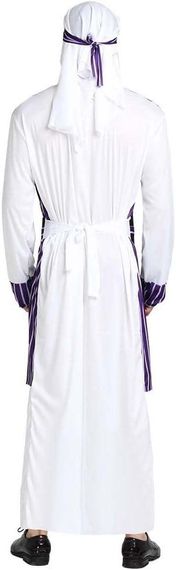 Костюм арабского шейха мужской, набор кандура, гутра, пояс для косплея восточного принца, карнавала, Хэллоуина | Зображення 2