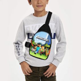 Сумка через плече дитяча Minecraft Кріпер 29х17 см сумка слінг для хлопчика (02083)