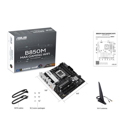 Материнcкая плата ASUS B850M MAX GAMING WIFI sAM5 B850 4xDDR5 M.2 HDMI DP WiFi BT mATX 90MB1LL0-M0EAY0 | Зображення 1