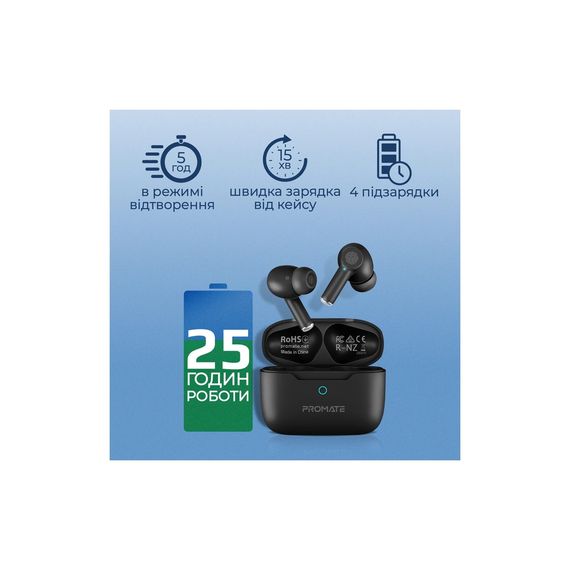 Навушники Promate ProPods Black (propods.black) | Зображення 6