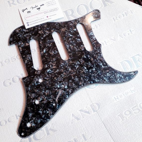 Пікгард для електрогітари SSS Fender Stratocaster ST China ЧОРНИЙ ПЕРЛАМУТР | Зображення 1