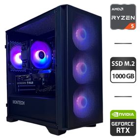 Збірка на замовлення: ігровий ПК Montech Air 100 ARGB Black Tower / AMD Ryzen 5 8400F (6 (12) ядер по 4,2 - 4,7 ГГц) / 32 ГБ DDR5 / 1000 ГБ SSD M.2 / nVidia GeForce RTX 5060, 8 ГБ GDDR6, 128-біт / 650 Вт