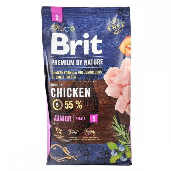 Корм сухий Brit Premium Dog Junior S для молодих собак дрібних порід від 1 до 12 місяців вагою 1-10 кг з куркою 8 кг | Зображення 3