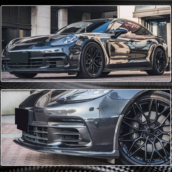 Накладка на Передний Бампер Lip (2016-2020, Карбон) для Porsche Panamera | Зображення 4