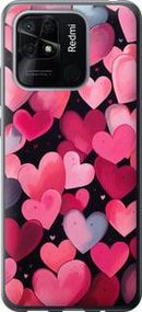 Чохол на Xiaomi Redmi 10C Сердечка 4 з пластику FCh_019973