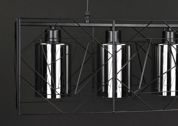 Люстра підвісна LOFT на 4 лампочки 27770 Чорний 30-100х25х71 см. | Зображення 4