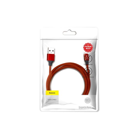 Дата кабель USB 2.0 AM to Lightning 1.8m red Baseus (CALYW-A09) | Зображення 3