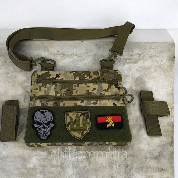 Чоловіча наплічна сумка з камуфляжем піксель Cordura (AOR-1)