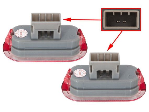 Seat Leon (99-06) внутренние LED лампочки двери бело-красные светодиодные (2 шт комплект), Сеат Леон | Зображення 1