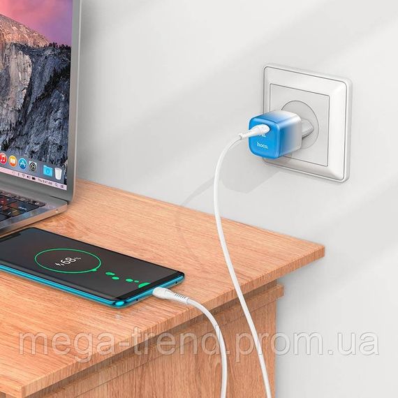 Адаптер мережевий Hoco single port charger C101A |Type-C, PD, 3A/20W| | Зображення 6