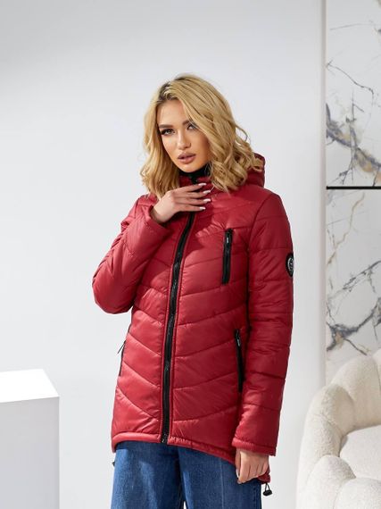 Елегантна жіноча парка, арт. 300, бордо | Зображення 5