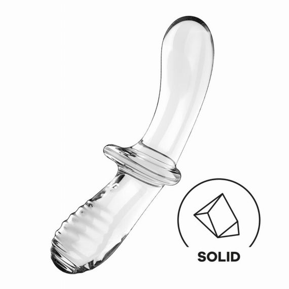 Подвійний скляний фалоімітатор Satisfyer Double Crystal Transparent прозорий Sex Aura
