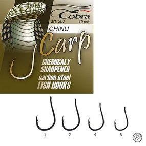 Крючки рыболовные Cobra Кобра CARP CHINU серазмер 807NSB разм.001 10 шт в упаковке