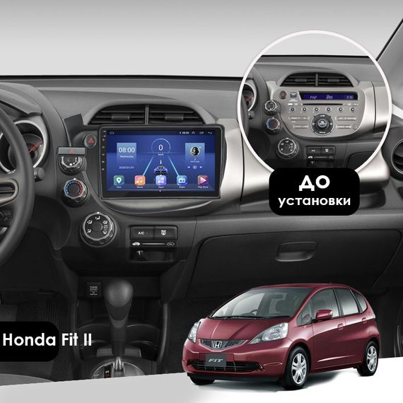 Штатная магнитола 10" Lesko для Honda Fit II 2007-2014 Top 4/32 4G WiFi GPS Хонда | Зображення 2