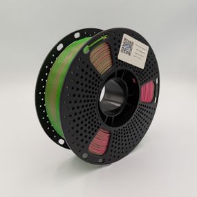 Опт и розн.Трёхцветный филамент для 3D-принт. MT PLA+, 1.75 мм, Красн.-жёлт.-зел., 1 кг (3DMT-PLA+1.75-01-RYG)