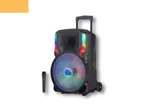 Портативная колонка бумбокс XPRO GZ-615 чемодан 100Вт, USB, SD, FM радио, Bluetooth, 1 микрофон, ДУ (MER-15684)