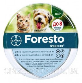 Ошейник инсектицидный Bayer Foresto для собак до 8 кг 38 см 84579999