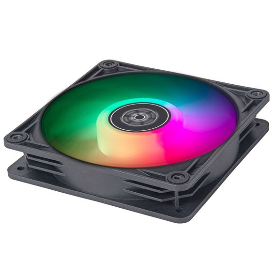 SilverStone Корпусний вентилятор Vista VS120B-ARGB, 120мм, 2000rpm, 4pinPWM, 3pin +5VARGB, 30.6dBa, чорний (SST-VS120B-ARGB) | Зображення 2