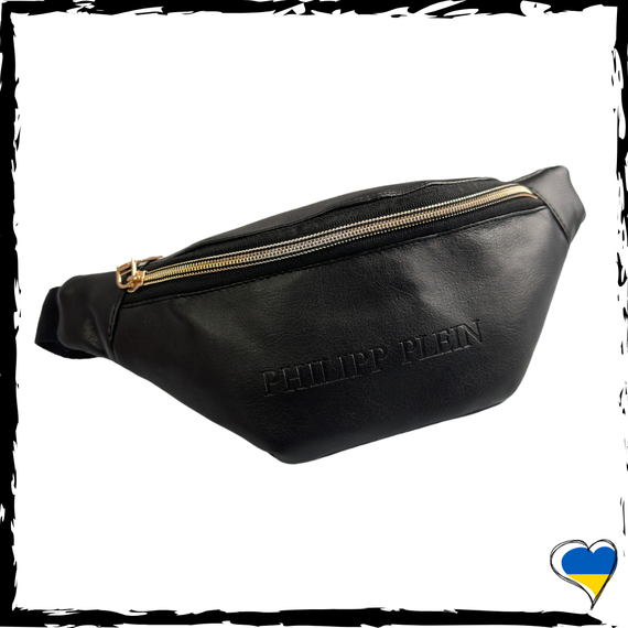 Бананка Philipp Plein. Сумка через плечо, сумка на поясе. РР. Филипп Плейн черная, унисекс | Зображення 1