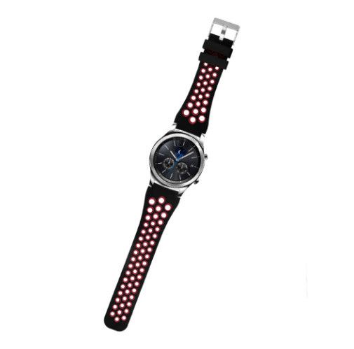 Спортивний ремінець з перфорацією Primo для годинника Samsung Gear S3 Classic SM-R770 / Frontier RM-760 Black&Red | Зображення 1