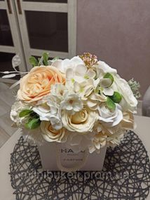 Букет из мыльных цветов в деревянной коробке "Chanel"_2 размер S