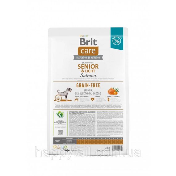 Беззерновой корм Brit Care Senior and Light для пожилых собак и контроля веса, лосось, 3 кг | Зображення 4