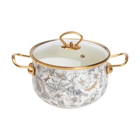 Эмалированная кастрюля объемом 3,5 л для газовых, электрических и индукционных плит HP-2-106