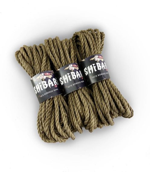 Джутова мотузка для шібарі Feral Feelings Shibari Rope, 8 м сіра Sex Aura | Зображення 1