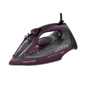 Праска Russell Hobbs Colour Control Pro Ultra, 2800Вт, 380мл, паровий удар -195гр, самоочищення, індик.температури, керам. підошва, сіро-фіолетовий (27281-56)