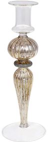 Підсвічник скляний Candlestick 8.5х25см, шампань